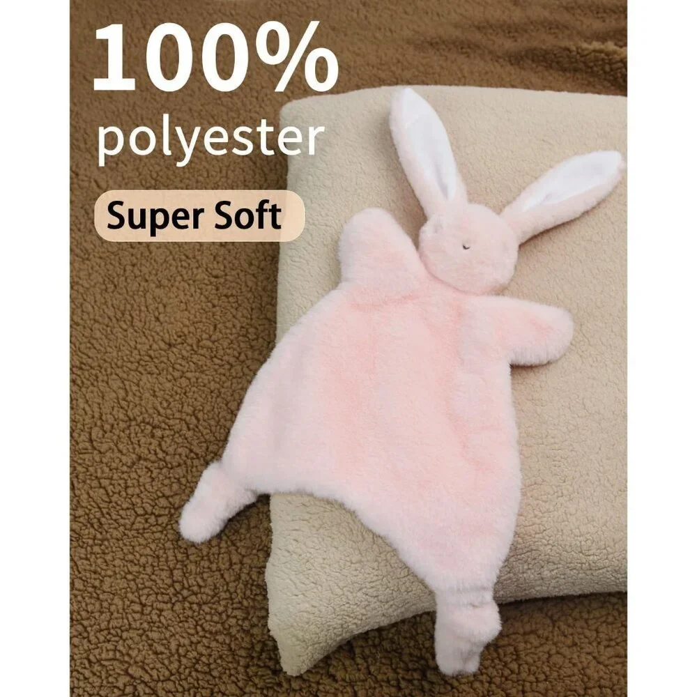 Little Rawr Lovey Soft Toy 12-Inches Pink Bunny, Stuffed Animals for Babies